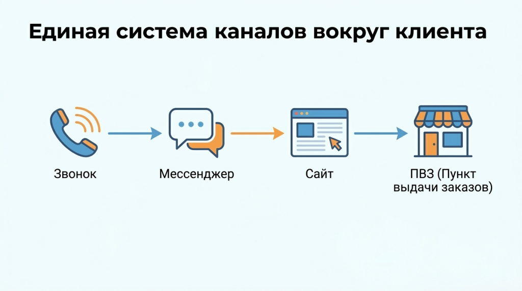 Система каналов вокруг клиента
